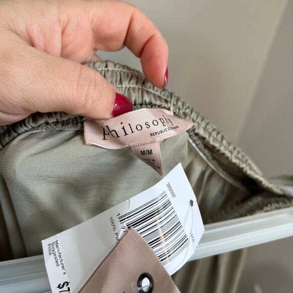 NWT Philosophy Tiered Maxi Skirt Sage Green Boho Ruffle Long Skirt Sz M - Picture 8 of 9